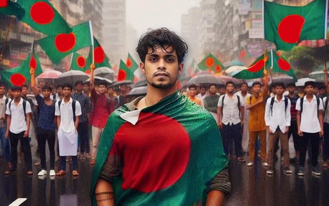 Ibrahim Raises Bangladesh Flag Under Canadian Flag: A Toronto Marina Symbol of Solidarity for Democracy