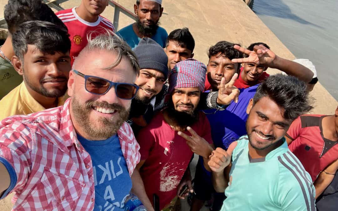 Friendly Curious Locals Gather Around Me – Alipur Fish Docks – Bangladesh