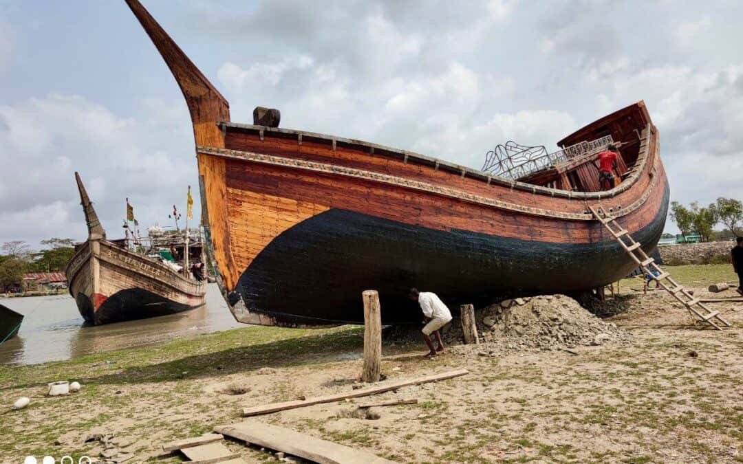 Traditional Sampan Fishing Boats: Witnessing Ancient Wooden Boat Building in Bangladesh